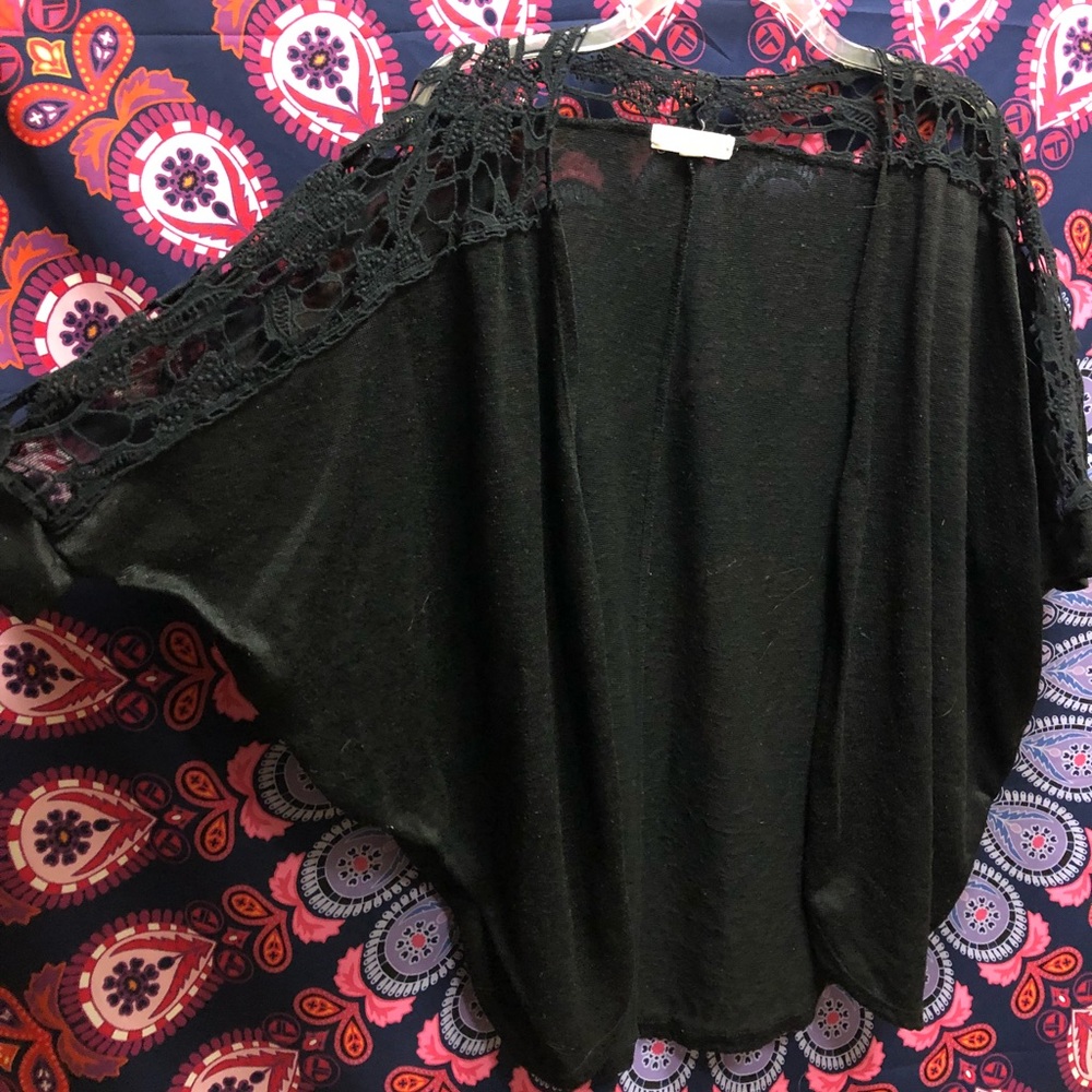 Black Lacey Kimono Cardigan